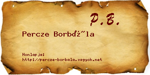 Percze Borbála névjegykártya